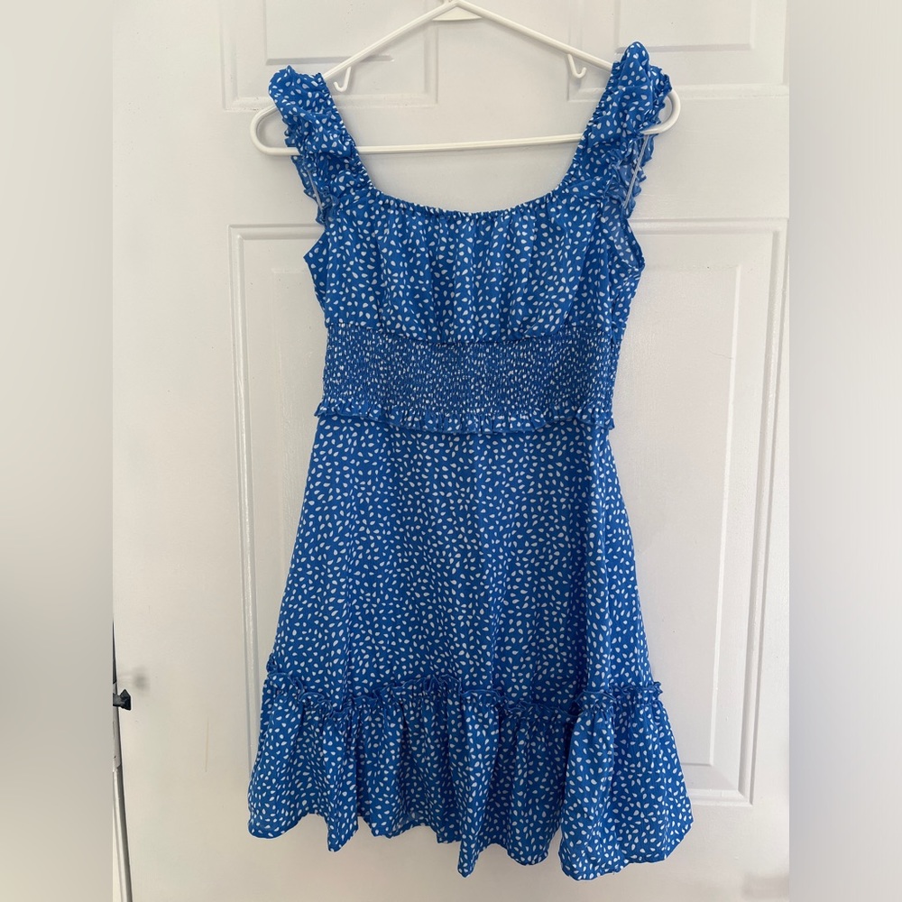 Yobecho (Amazon) Women’s Summer Ruffle Sleeve Sweetheart Neckline Mini Dress